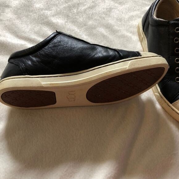 UGG Black Leather Slip-On Sneakers| Sz 8 - Picture 8 of 9